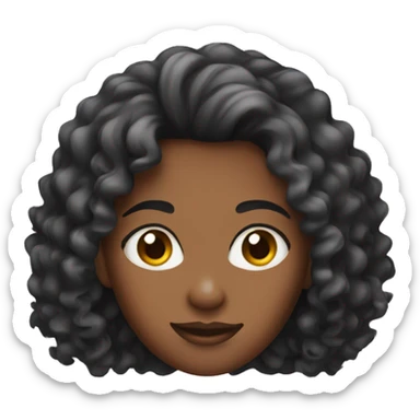 Girl with brow curly hair sticker
