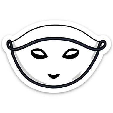 minimalist black superhero eye mask sticker