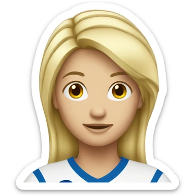 blond women with soccer  sticker