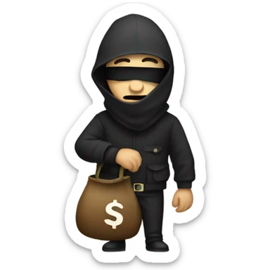 A robber with a moneybag  sticker