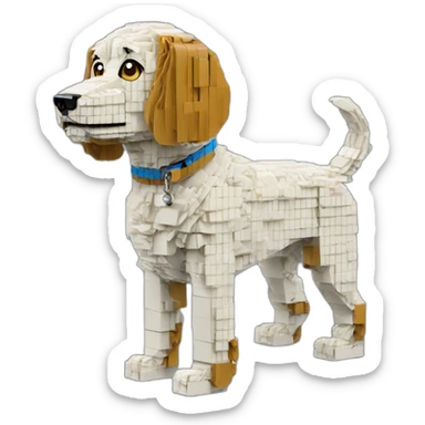 A dog made of legos sticker