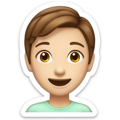 Brown Short hair girl-Oval face-Laugh like Yu Shuxin. sticker