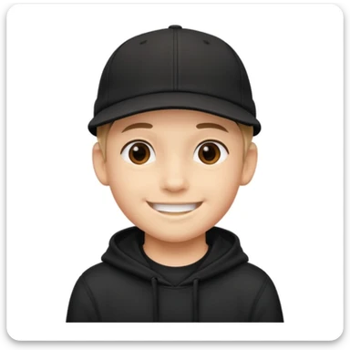 Boy wearing black cap backwards  sticker