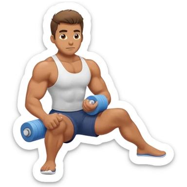 gym guy foam-rolling sticker