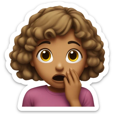 Girl shocked with hand over mouth sticker