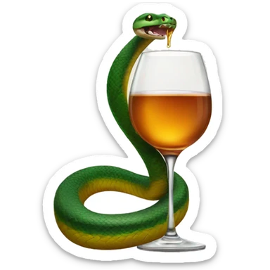 A snake with a glass of the whiskey in it's tail sticker