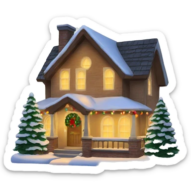 christmas home with lights sticker