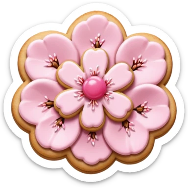 Cherry blossom shaped of a cookie sticker