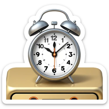 ringing alarm clock on a nightstand sticker