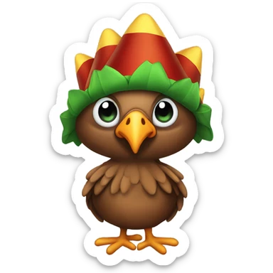 Turkey wearing a elf costum sticker