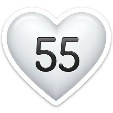 A big number five in a white heart with black font…  like this ➎  sticker