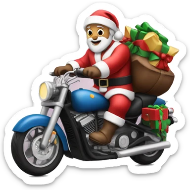santa on a motorcycle  sticker