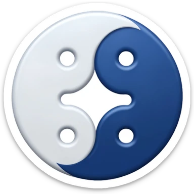 dark blue ying and yang sticker