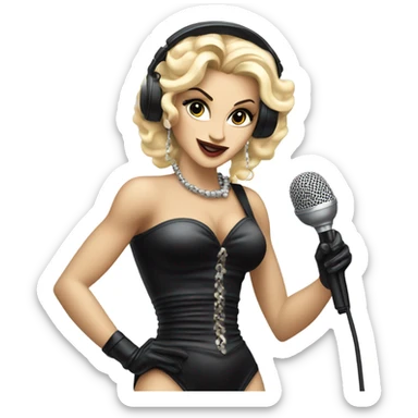 madonna blond ambition tour with microphone and headset sticker