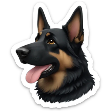 Black german shepherd sticker
