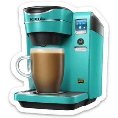 Realistic turquoise keurig coffee machine  sticker