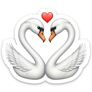 Two swan making a heart 💗 emoji sticker