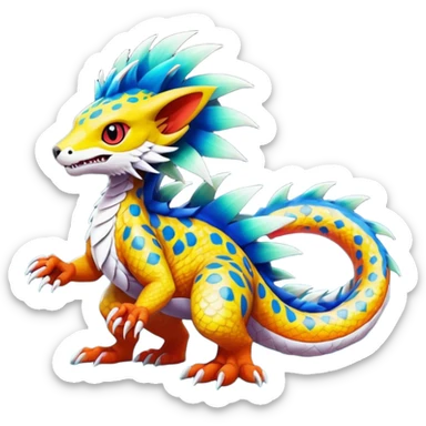 Colorful Exotic Pokémon-Digimon-Monster-Beast-Fakémon-hybrid-creature (full body) sticker