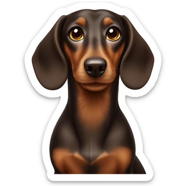 brown dachshund with long hair sticker