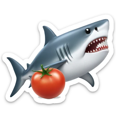 shark eat tomatos sticker