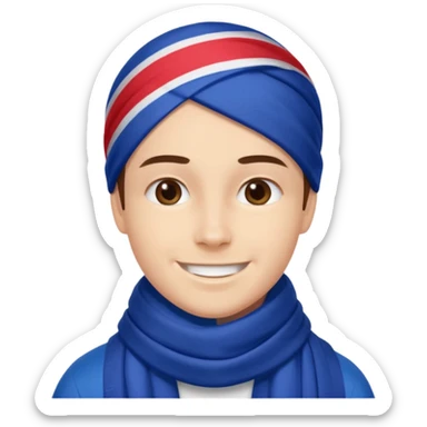 Glasgow rangers fan wearing scarf no head covering sticker