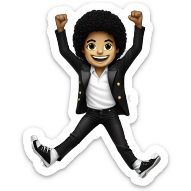 micheal jackson smiing wth his legs in the air  sticker