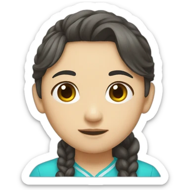 Chinese guy and Kazakh girl standing with each other sticker