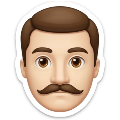 A person with a very square mustache and a side part  sticker