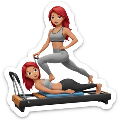 Pilates + red hair + white girl + reformer sticker