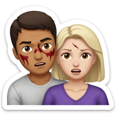 hombre golpeando a mujer sticker