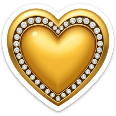 a golden heart studded with diamonds sticker