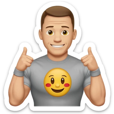 John cena emoji wearing t-shirt u cant c me sticker
