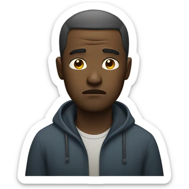 White man sulking  sticker