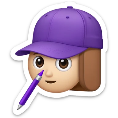 A plastic brown ball cap and the long rectangle purple. (With a pen) And looks like a BFDI style sticker