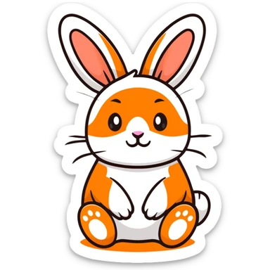 adorable blue bunny rabbit sticker