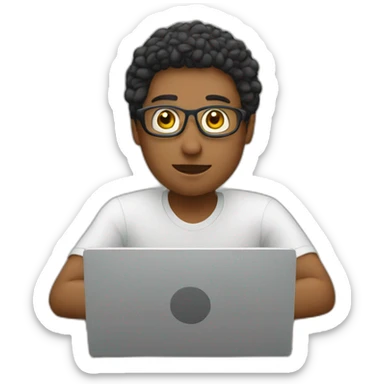 a person editing a video on a computer sticker