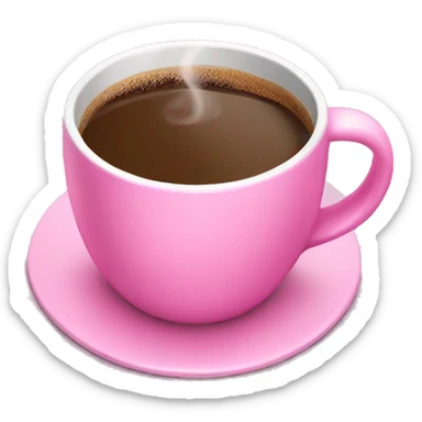 Pink mug with coffee sticker