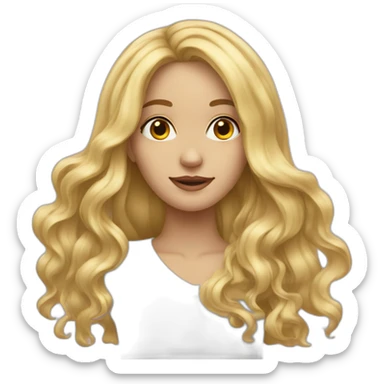 blonde long wavy hair girl sticker
