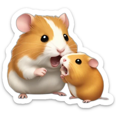 hamster fight guinea pig sticker
