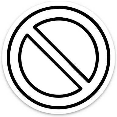 No entry sign, circle with diagonal line through sticker