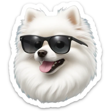 white pomeranian with sunglass sticker
