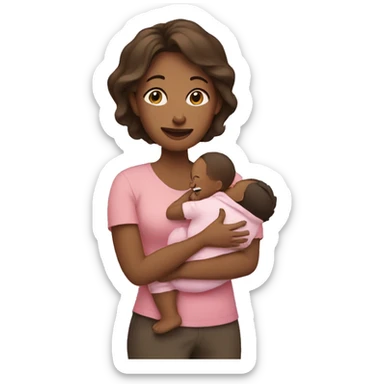 Mom with a baby in her arms sticker