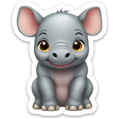 A baby rhinoceros sticker
