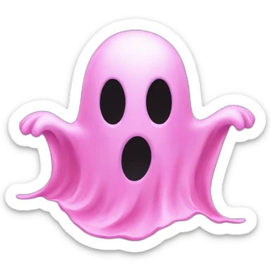 pink halloween ghost sticker