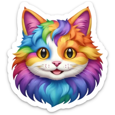 Rainbow cat smiling sticker