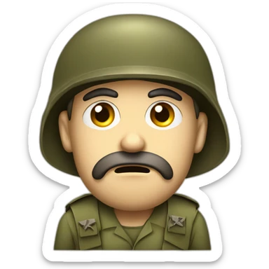 sad upset jewish combat solider magen david face sticker