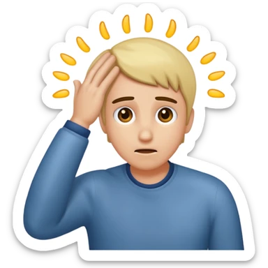 Astonished faint backwards with one hand on forehead sticker