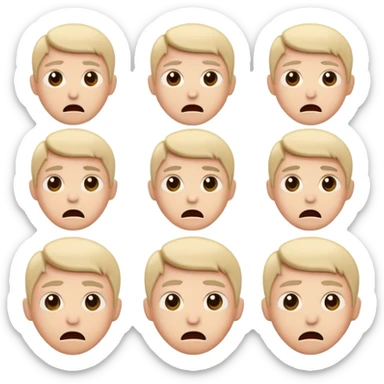 basic human emotions faces - happy, sad, angry, surprised, afraid sticker