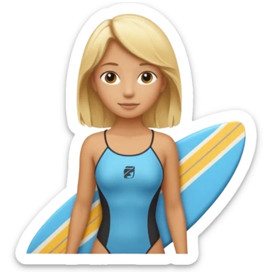 Girl with surfboard sticker