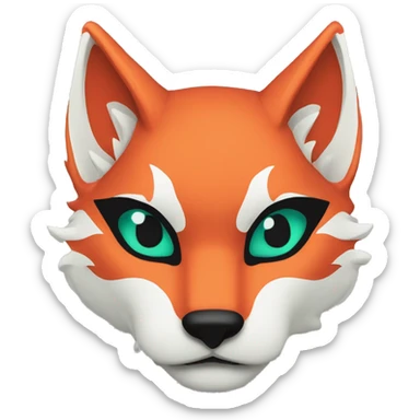 Kitsune Mask flat colors no hilights sticker
